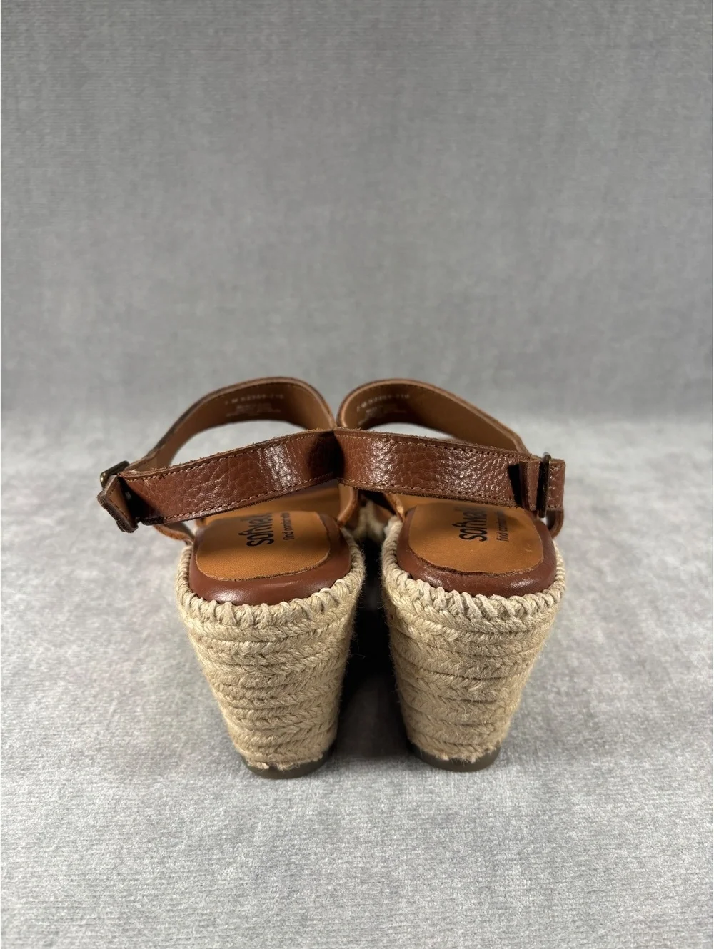 SoftWalk Women's Brown Leather Espadrille Wedge Sandals Size 7